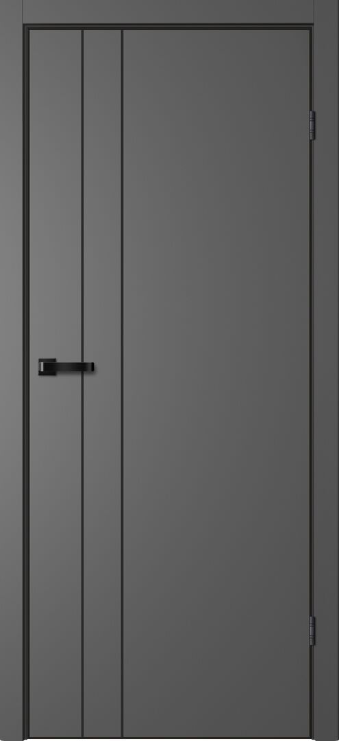 Межкомнатная дверь ПЭТ Графит (Серая), 700x2000 мм, Тринити TR02